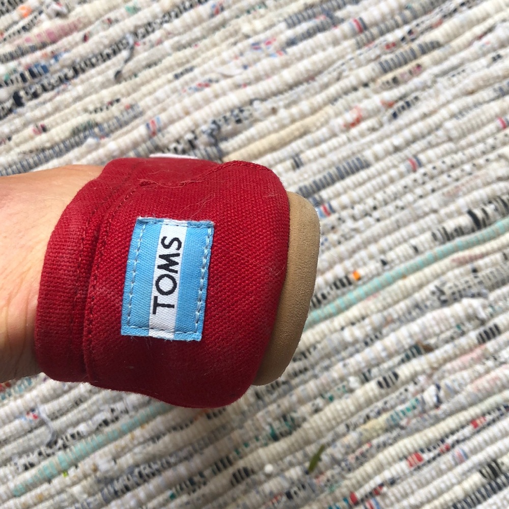 Toms Red Alparagata Canvas slip on 6.5